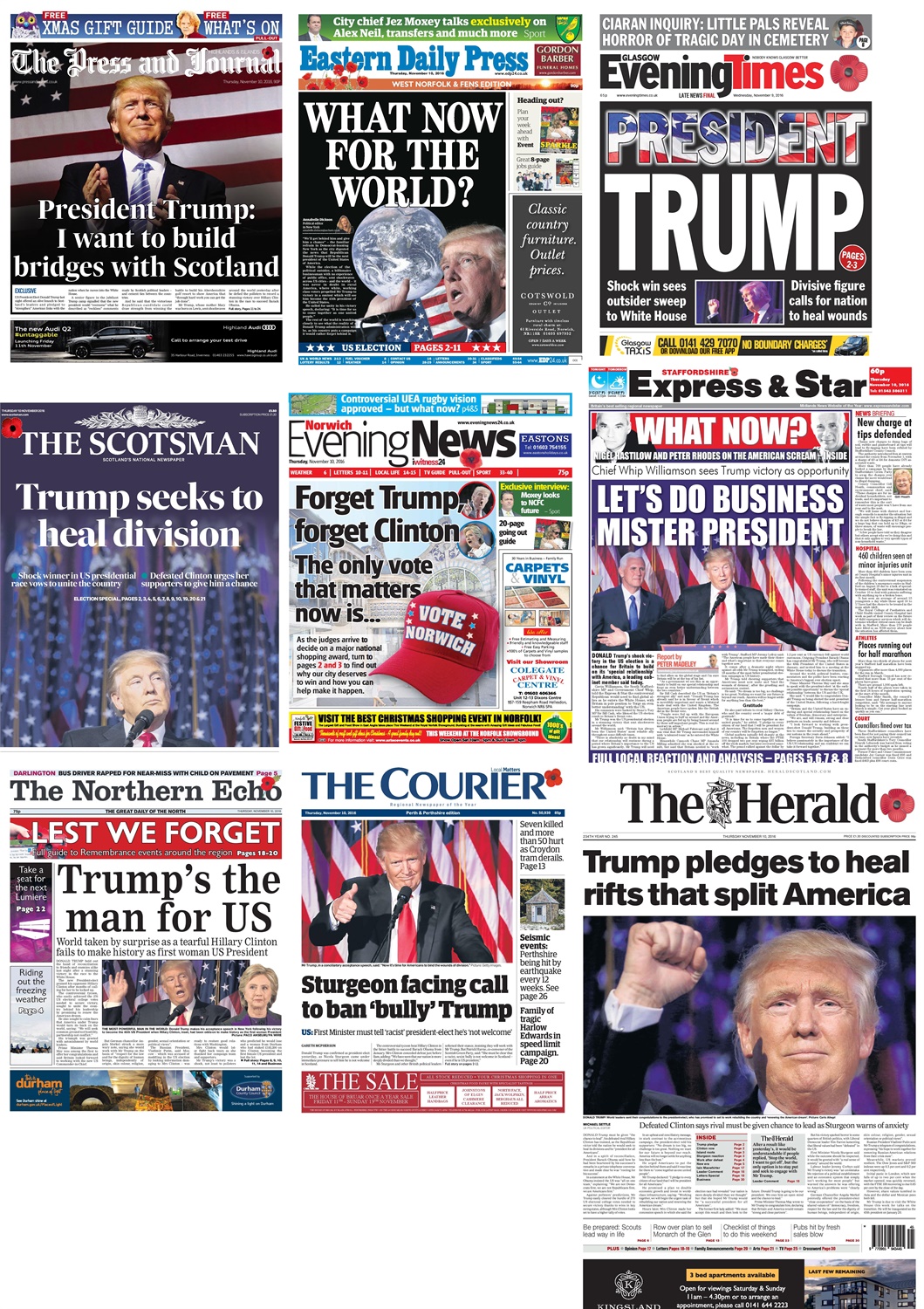 UK Regional Press Covers Trump Election